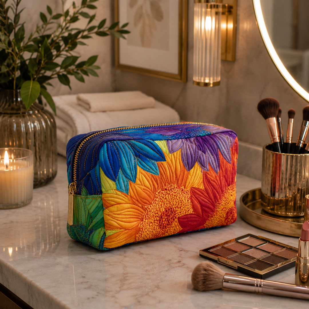 Sommerblüte – Gesteppte Kosmetiktasche