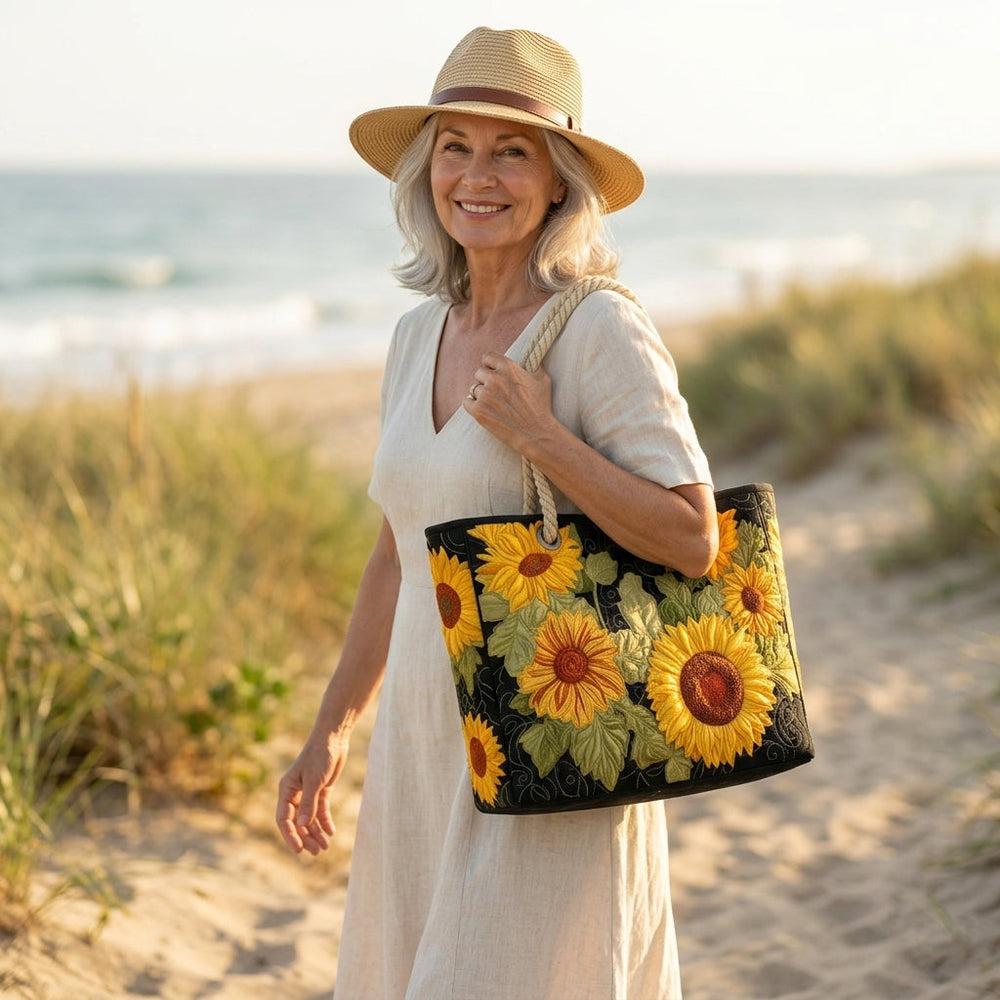 Sonnenblume – Gesteppte Strandtasche