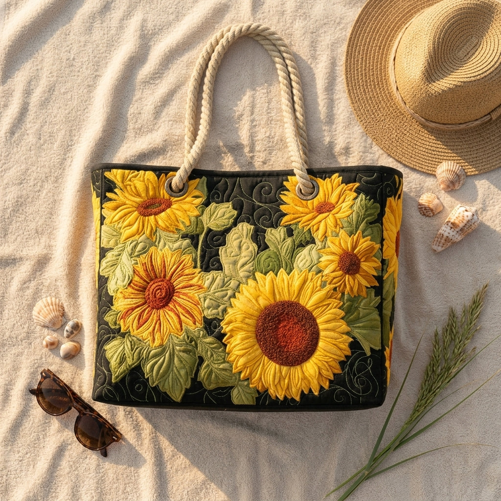 Sonnenblume – Gesteppte Strandtasche