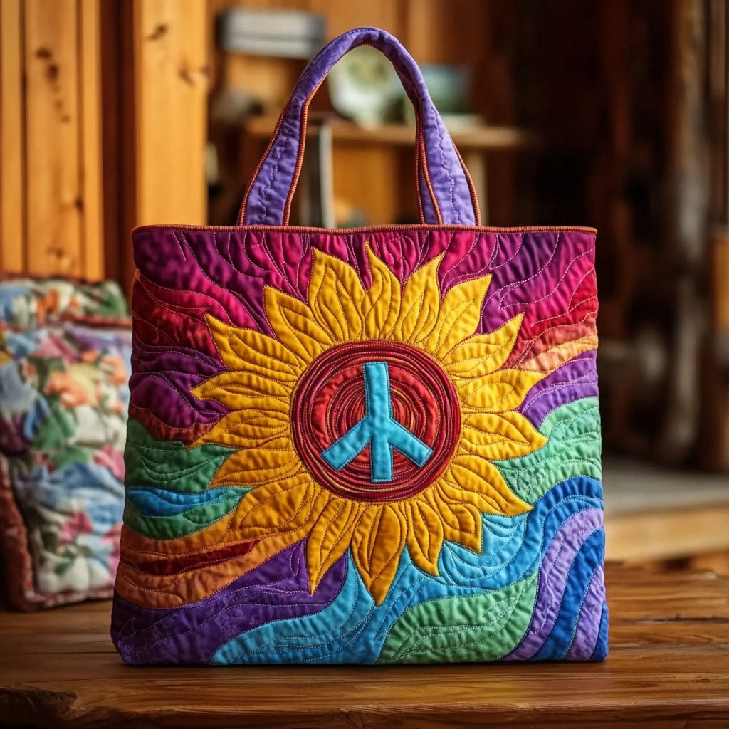 Sonnenblume Herzensfreude – Gesteppter Shopper