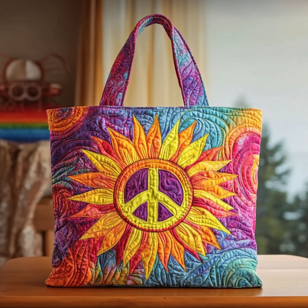 Sonnenblume im Sonnenlicht – Gesteppter Shopper