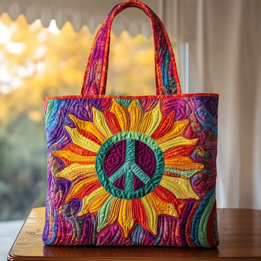 Sonnenblume im warmen Licht – Gesteppter Shopper