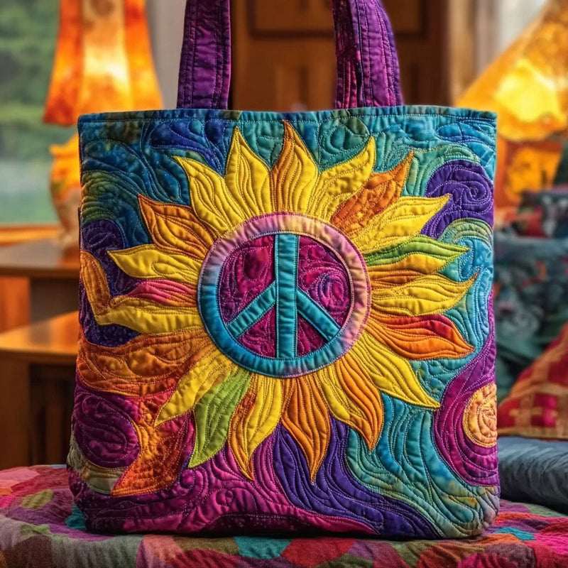 Sonnenblume Sonniger Frieden – Gesteppter Shopper
