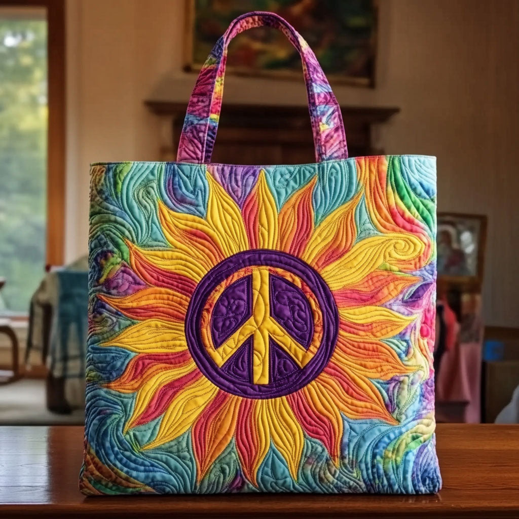 Sonnenblume Strahlender Frieden – Gesteppter Shopper