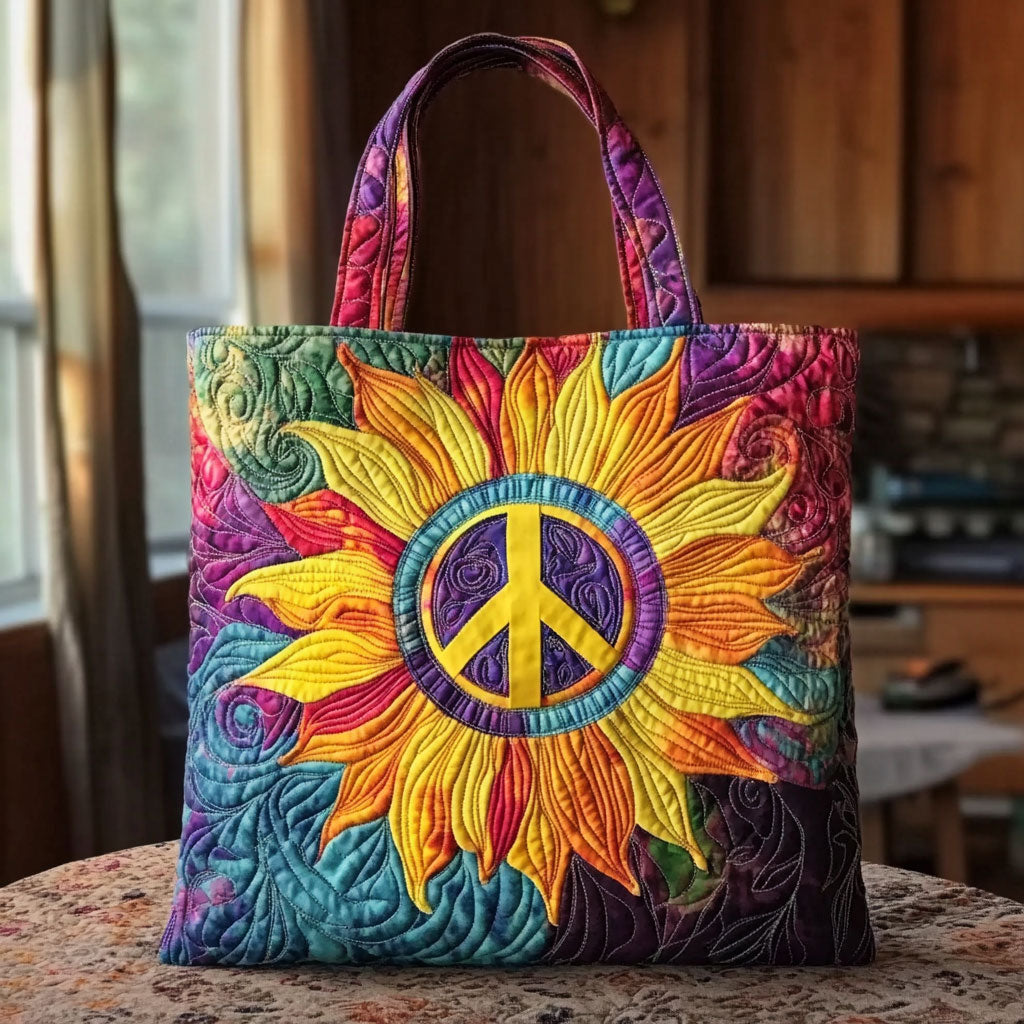 Sonnenblume voller Licht – Gesteppter Shopper