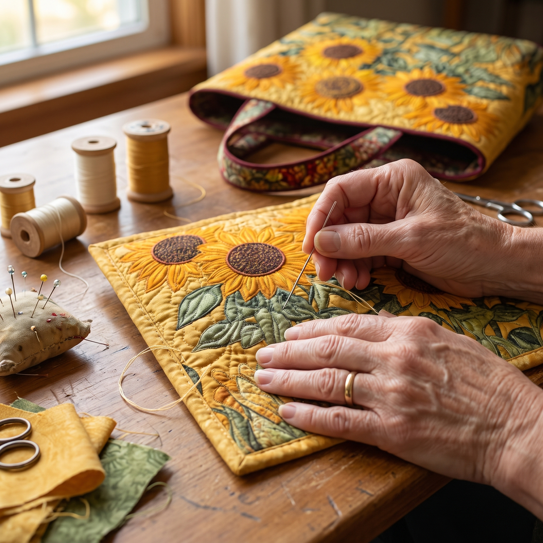 Sonnenblumen – Gesteppte Tasche