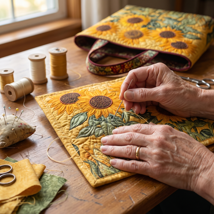 Sonnenblumen – Gesteppte Tasche
