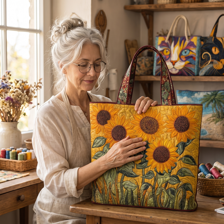 Sonnenblumen – Gesteppte Tasche