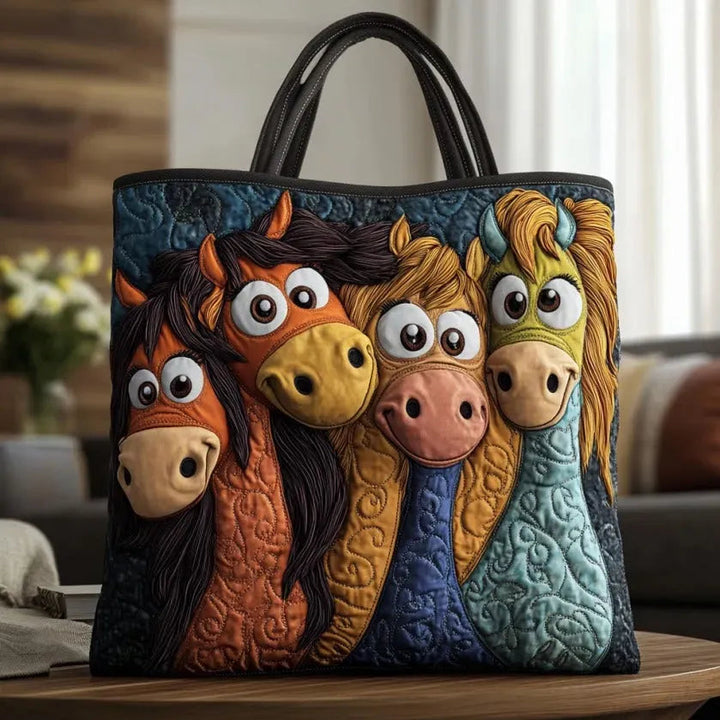 Spielende Ponys – Gesteppte Tasche