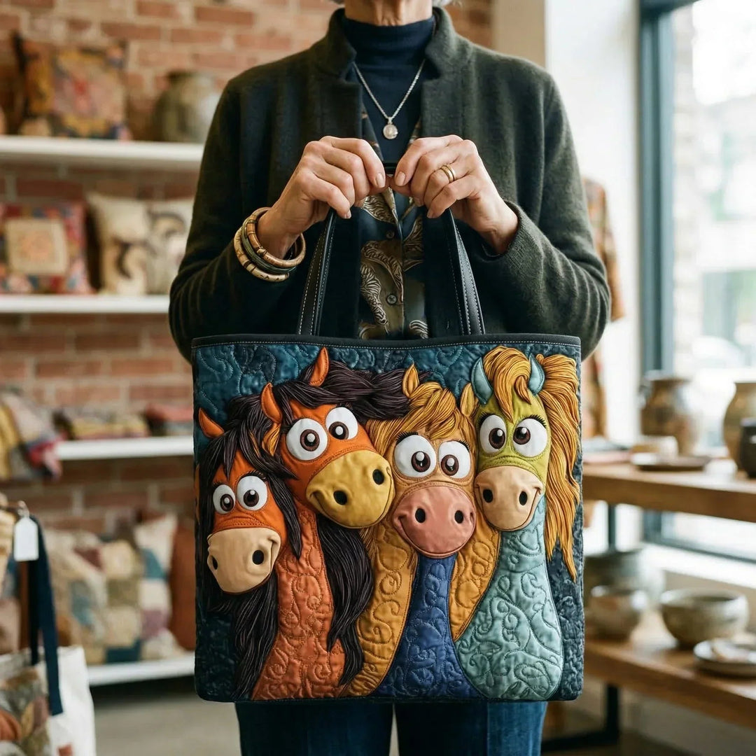 Spielende Ponys – Gesteppte Tasche