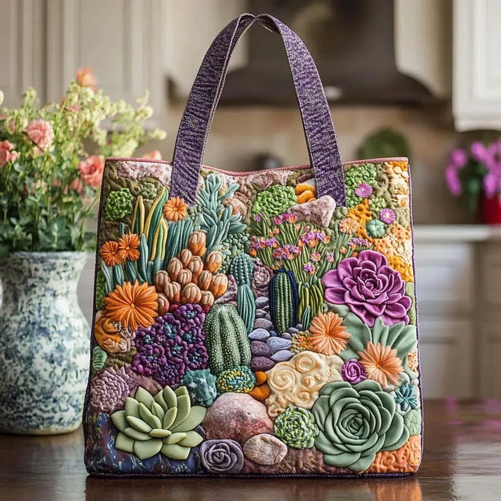Sukkulentengarten – Gesteppte Tasche