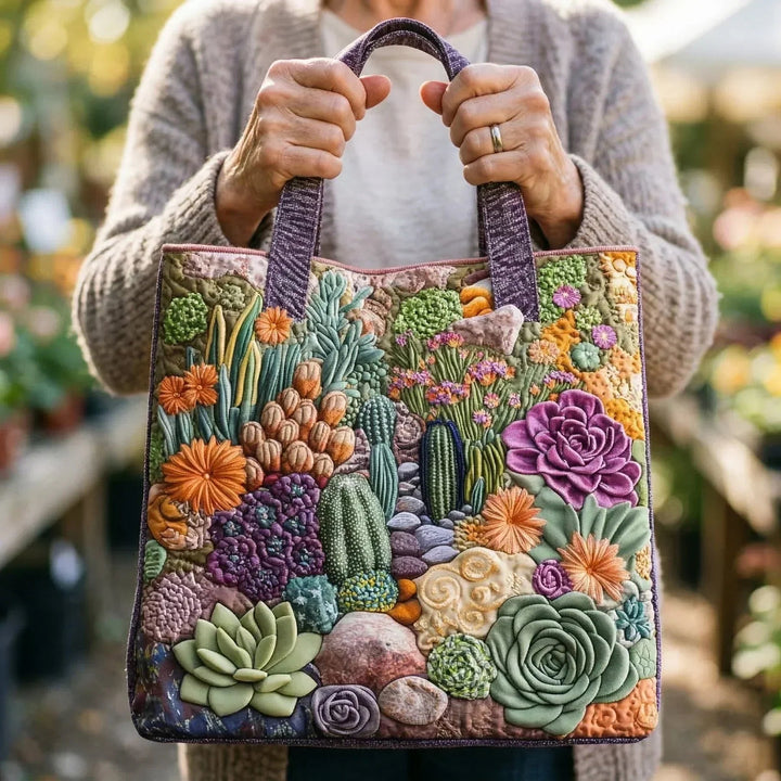 Sukkulentengarten – Gesteppte Tasche