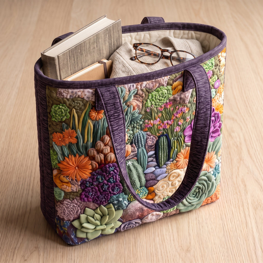 Sukkulentengarten – Gesteppte Tasche