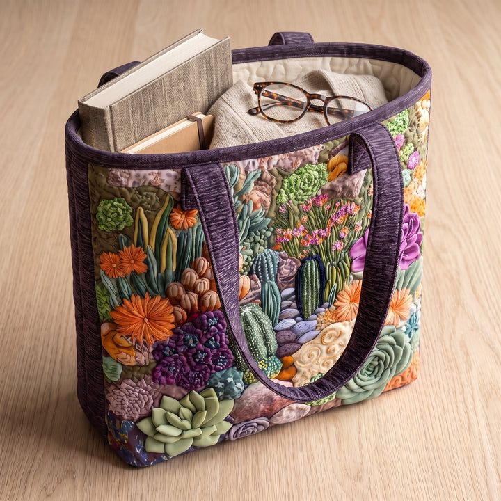 Sukkulentengarten – Gesteppte Tasche