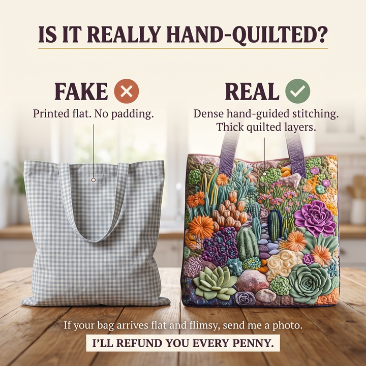 Sukkulentengarten – Gesteppte Tasche