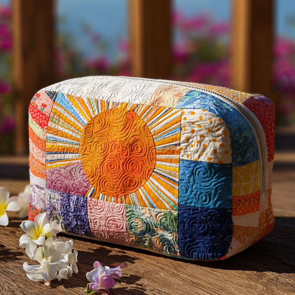 Träge Sonne – Gesteppte Kosmetiktasche