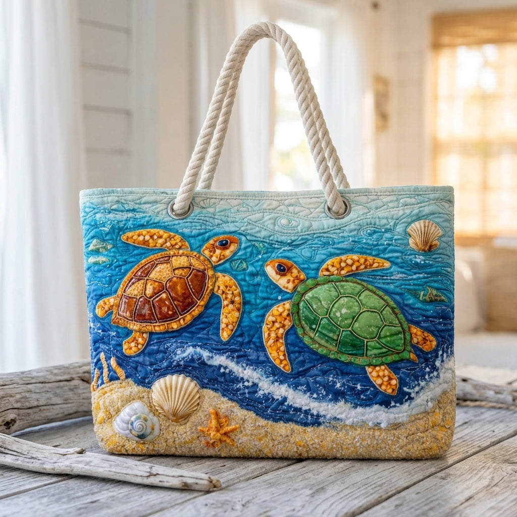 Tropische Schildkröte – Gesteppte Strandtasche