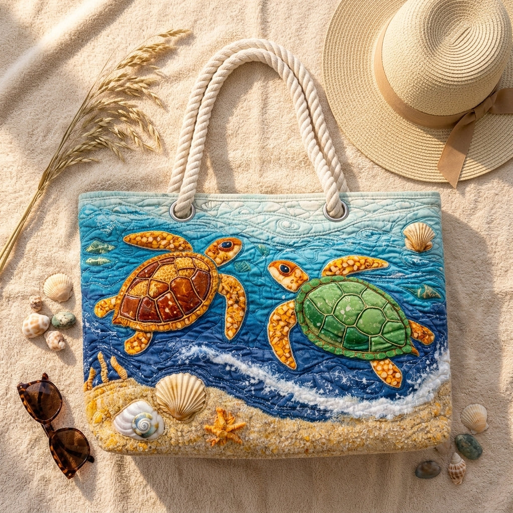 Tropische Schildkröte – Gesteppte Strandtasche