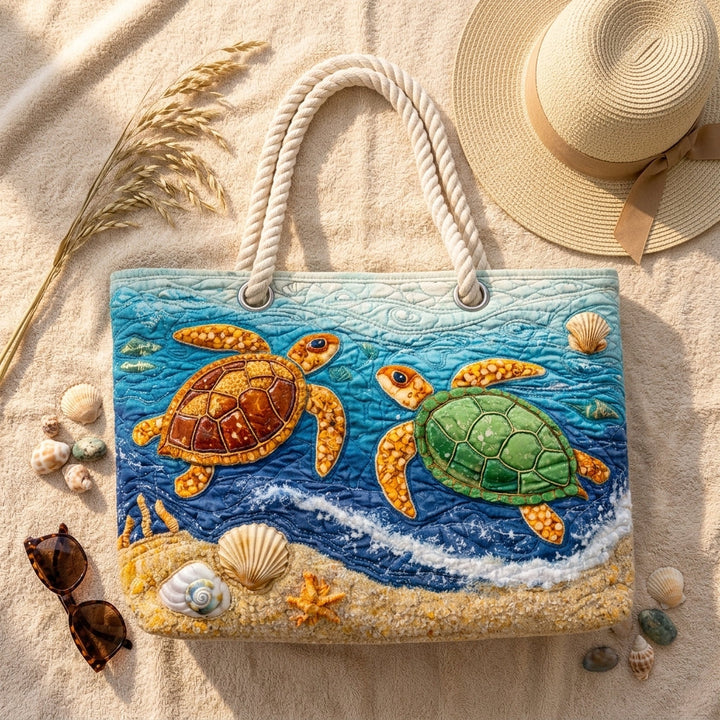 Tropische Schildkröte – Gesteppte Strandtasche