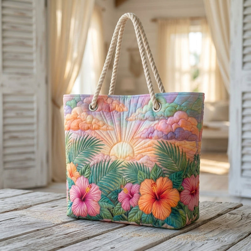 Tropischer Morgen – Gesteppte Strandtasche