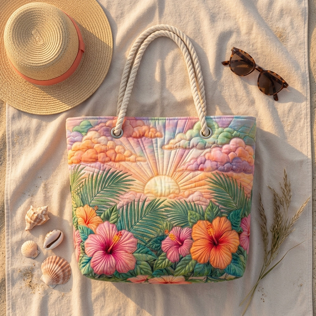 Tropischer Morgen – Gesteppte Strandtasche