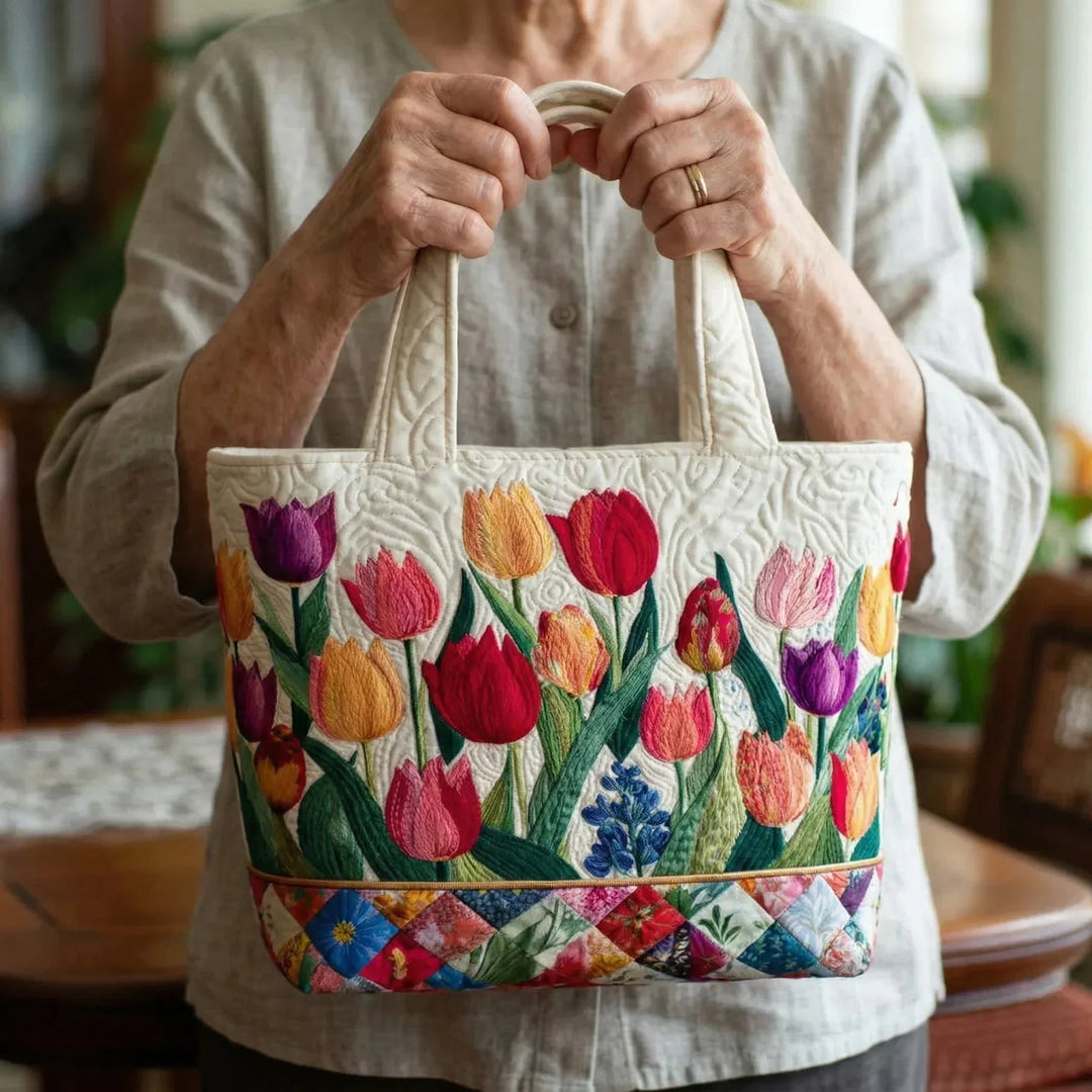 Tulpengarten – Gesteppte Tasche
