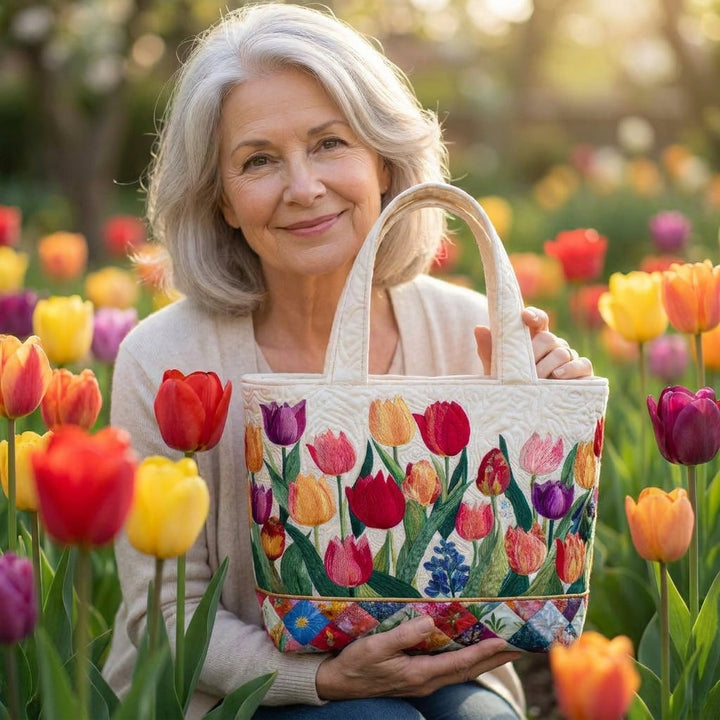 Tulpengarten – Gesteppte Tasche