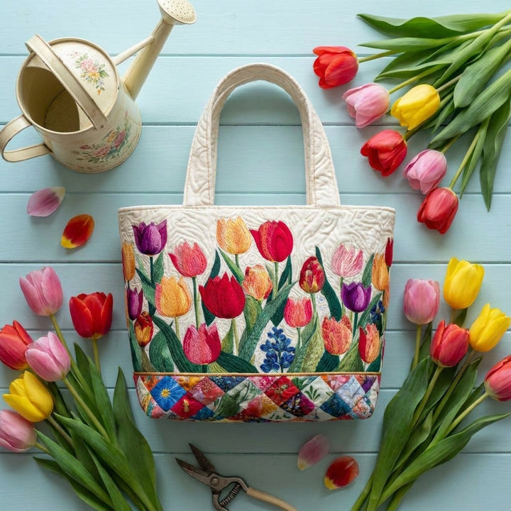 Tulpengarten – Gesteppte Tasche