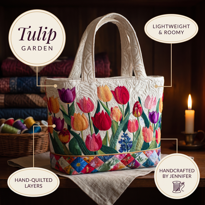 Tulpengarten – Gesteppte Tasche