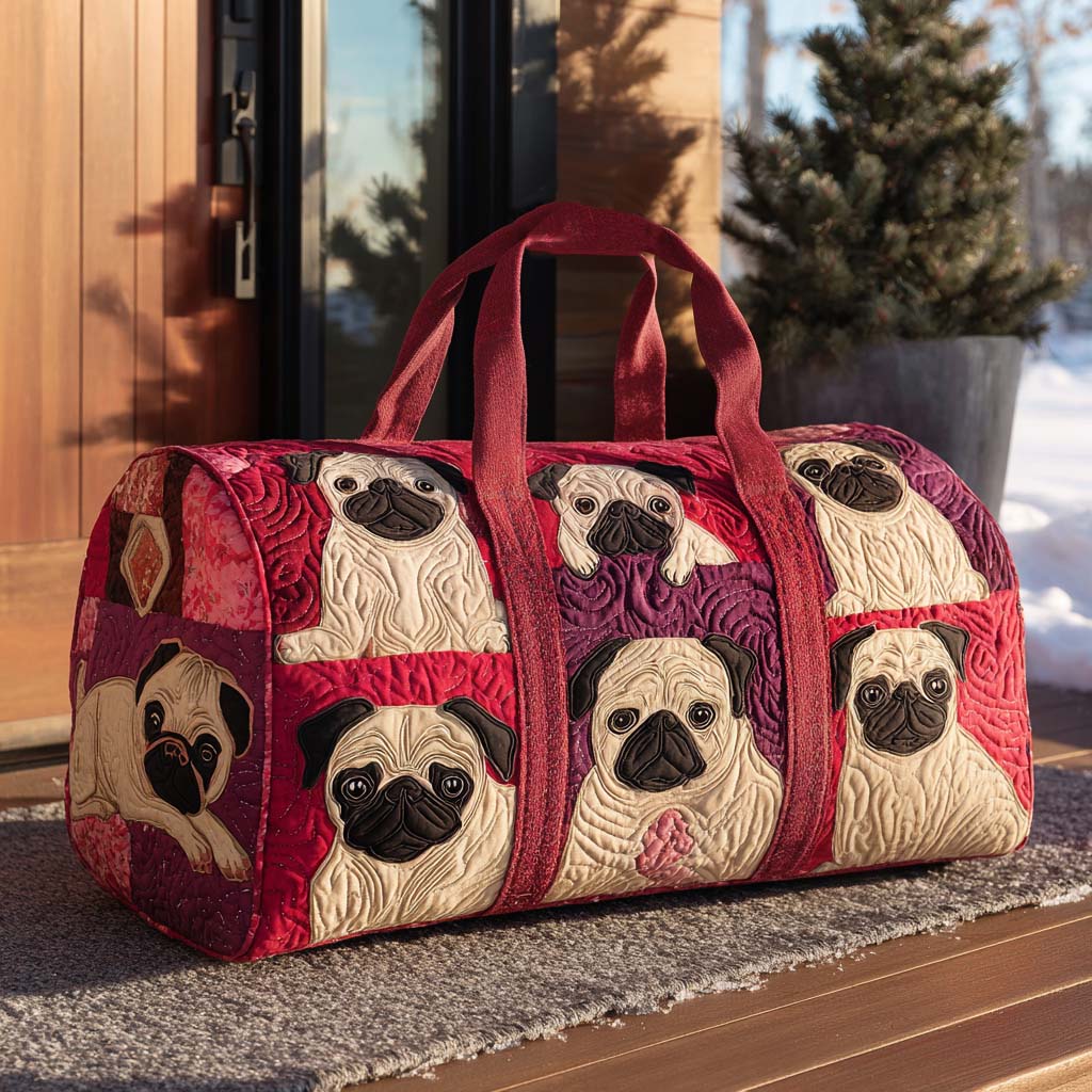 Wackelnder Mops – Gesteppte Reisetasche
