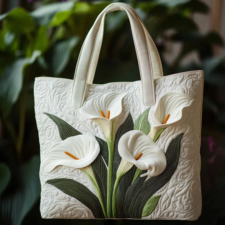 Weiße Lilien – Gesteppte Tasche
