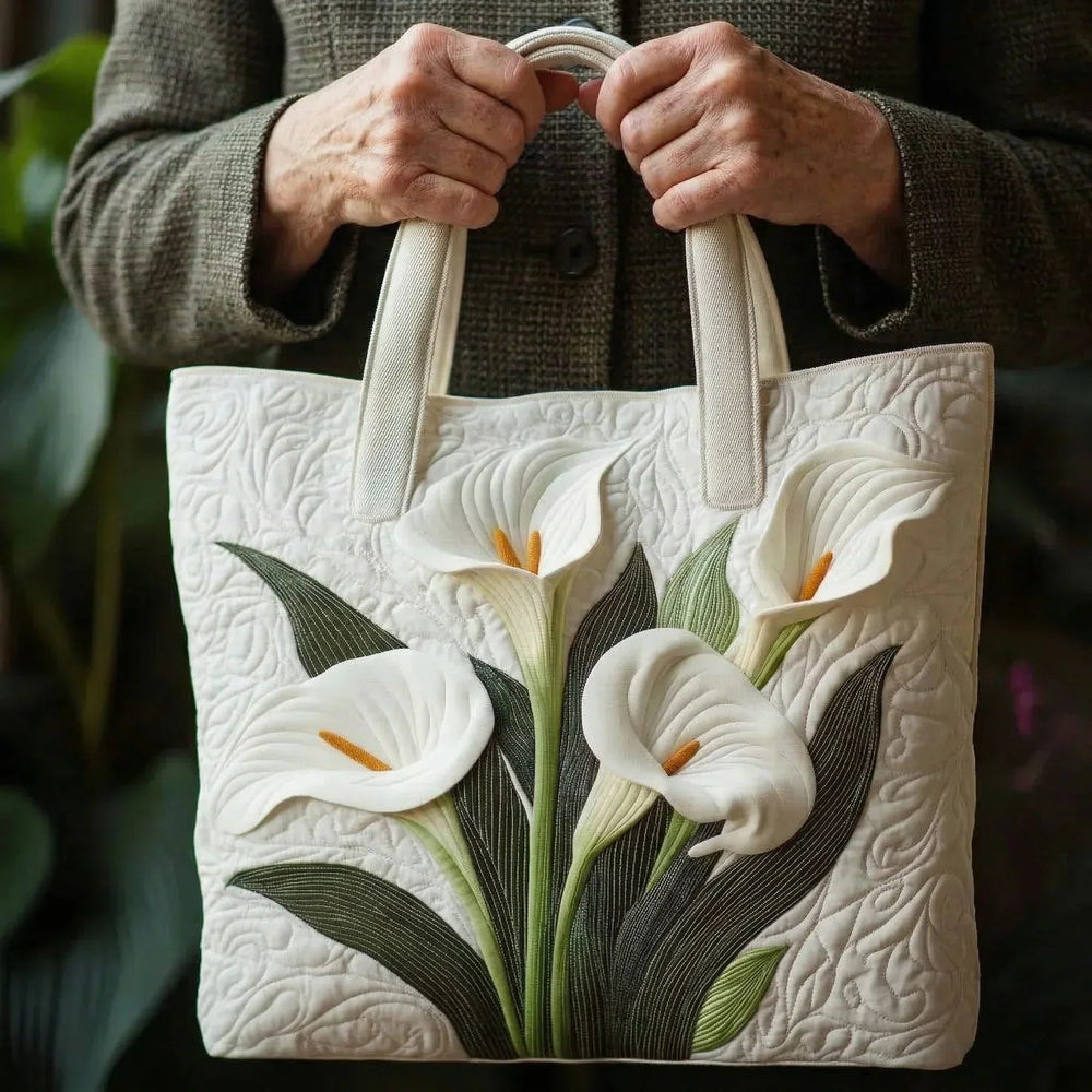 Weiße Lilien – Gesteppte Tasche