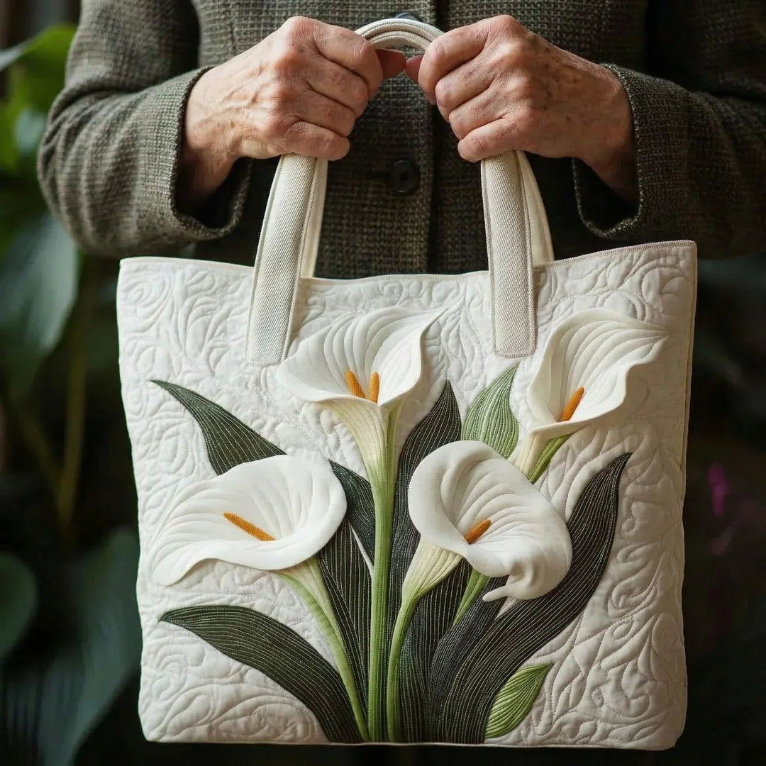Weiße Lilien – Gesteppte Tasche