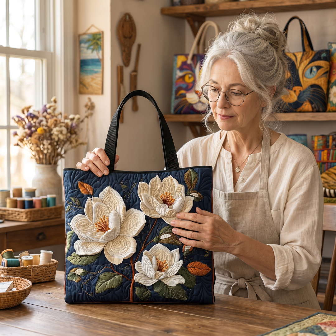 Zarte Magnolie – Gesteppte Tasche