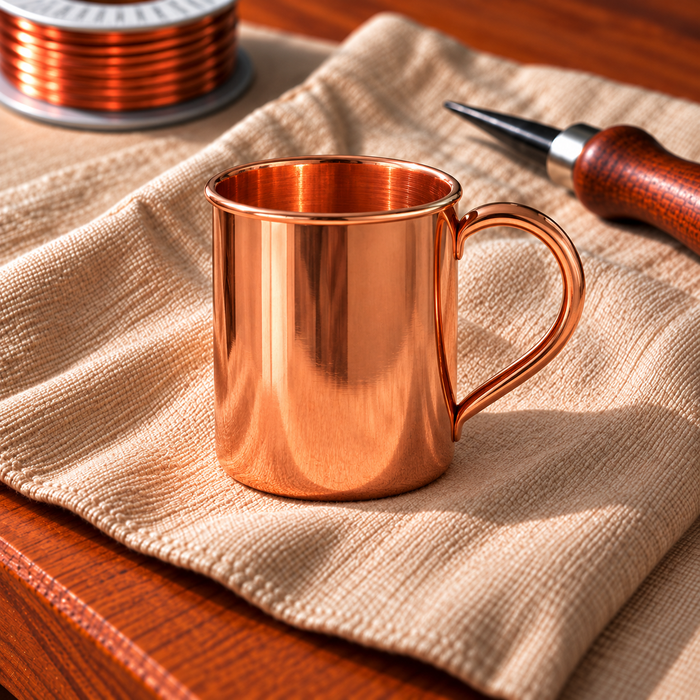 Gehämmerte Mule-Becher aus Kupfer – 400 ml, Set mit 2