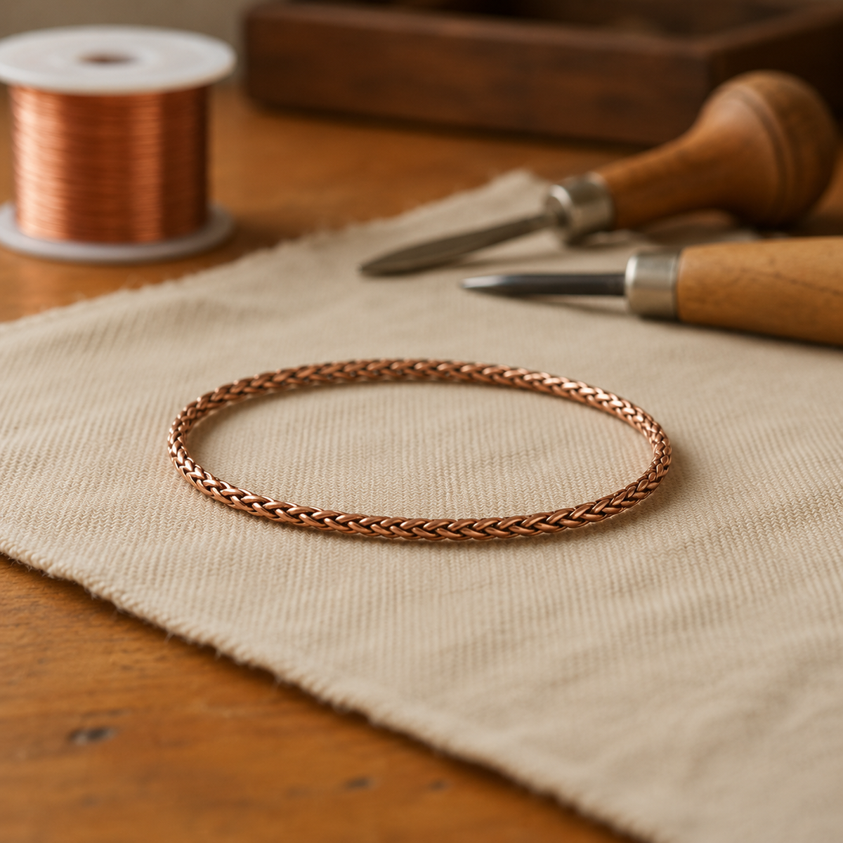 Kupfer-Fußkettchen Braid