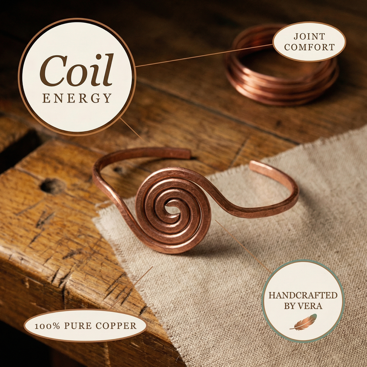 Kupfer-Fußkettchen Coil