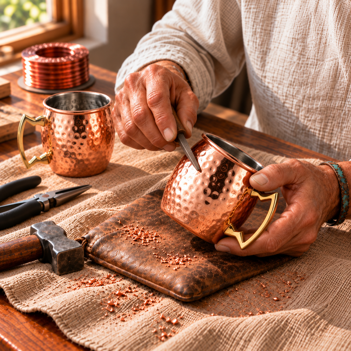 Kupfer-Kaffeebecher – Set mit 2