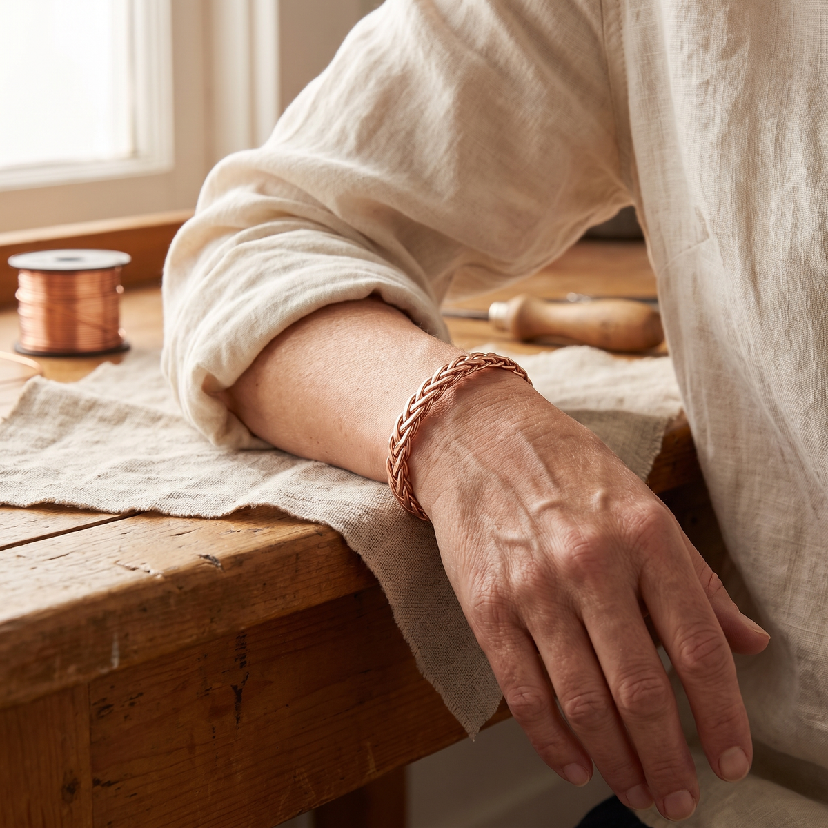 Kupferarmband Brombeere