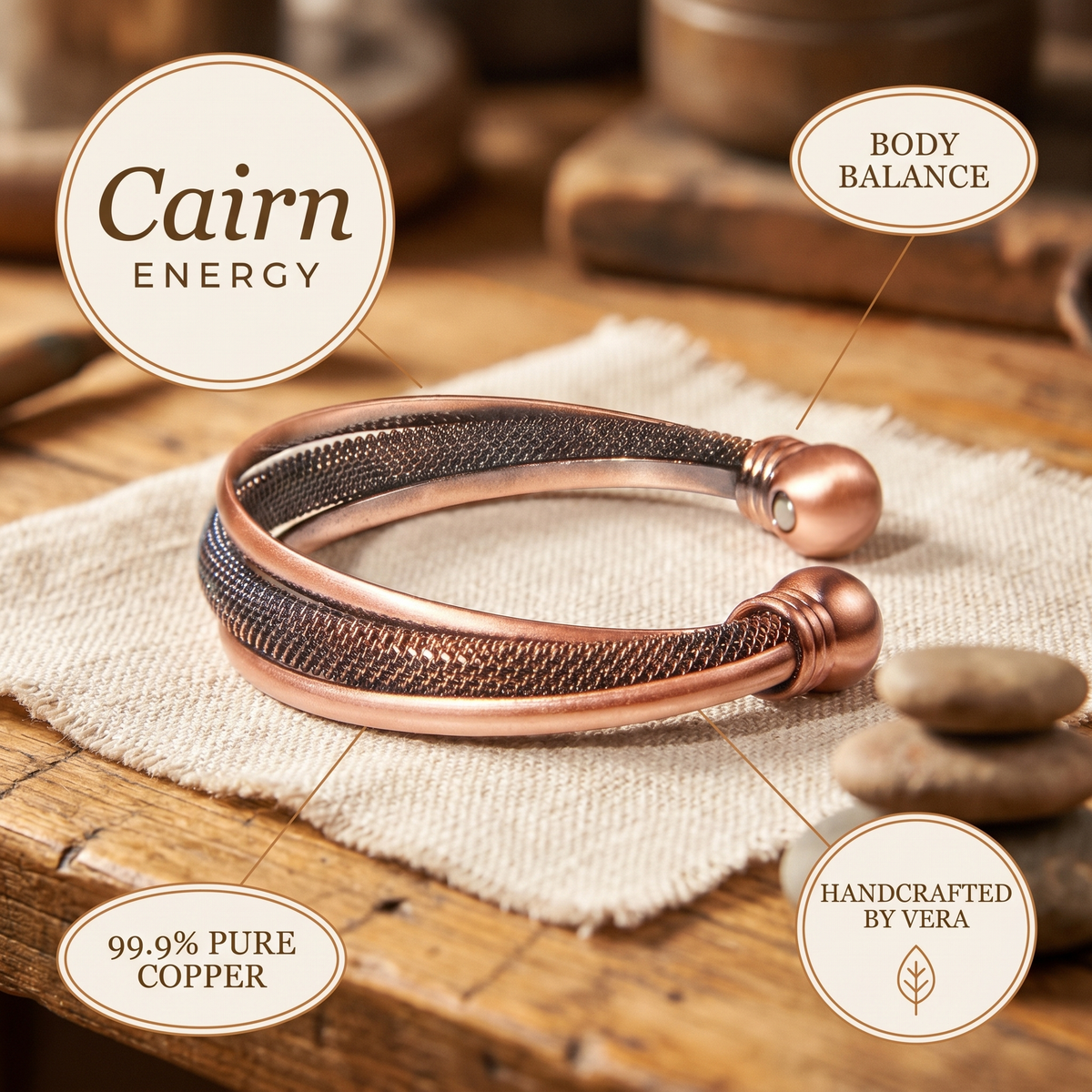 Kupferarmband Cairn