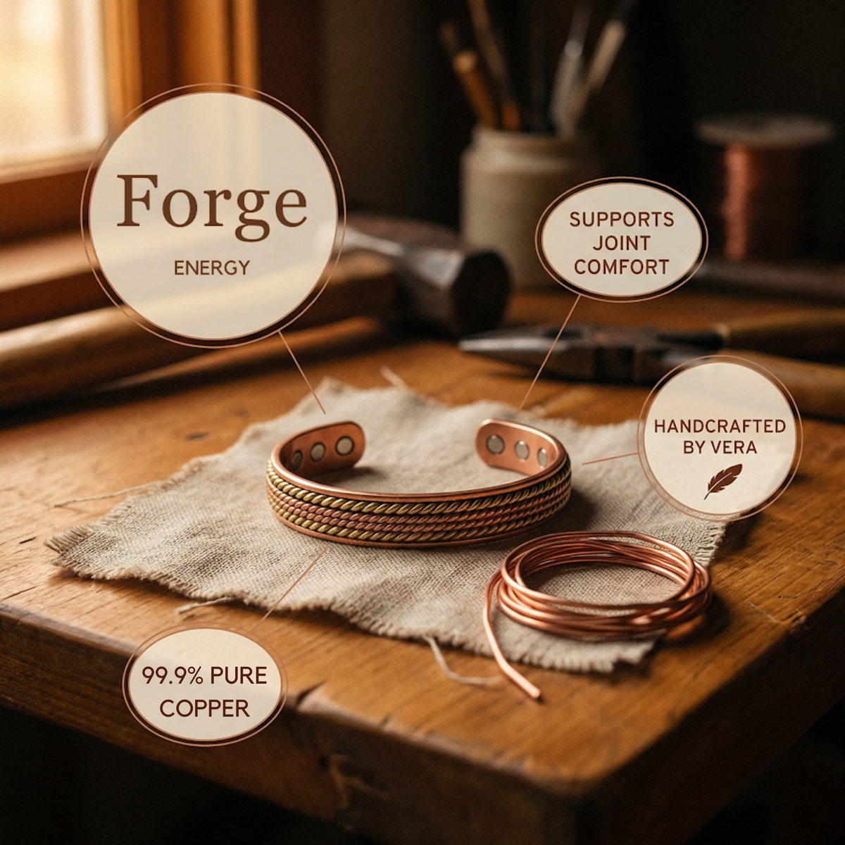 Kupferarmband Forge
