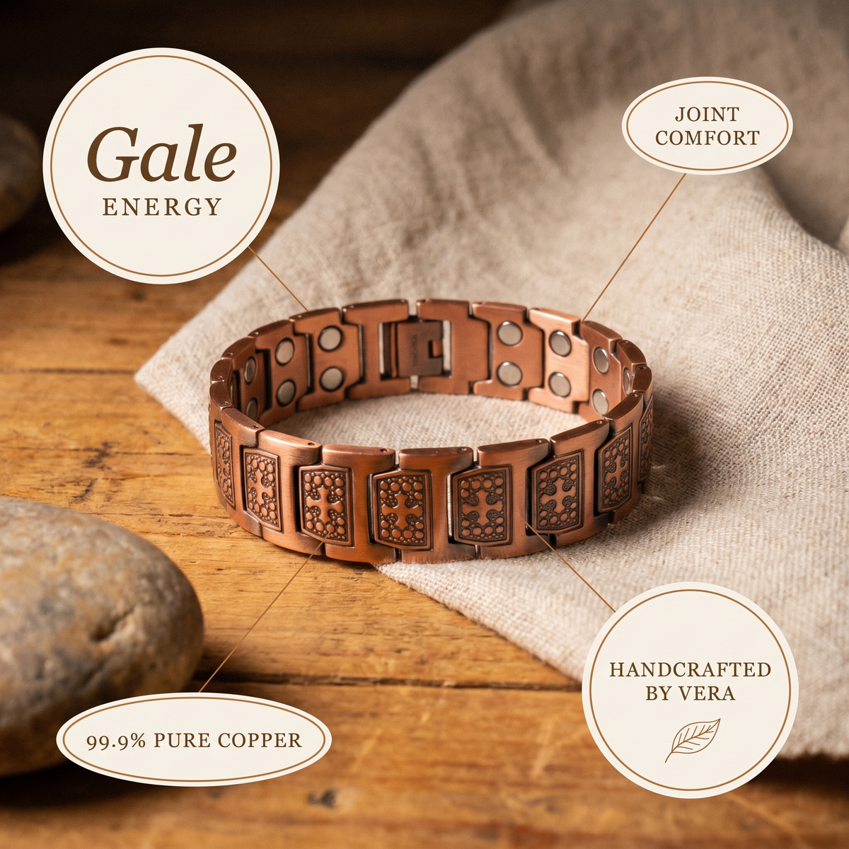 Kupferarmband für Herren Gale