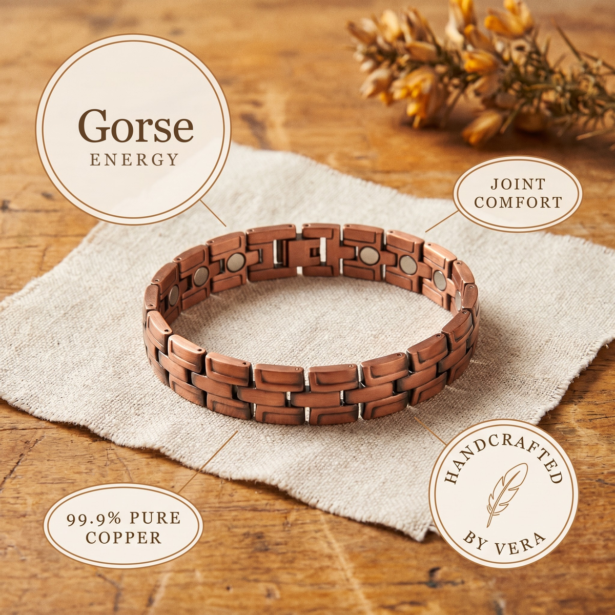 Kupferarmband für Herren Gorse