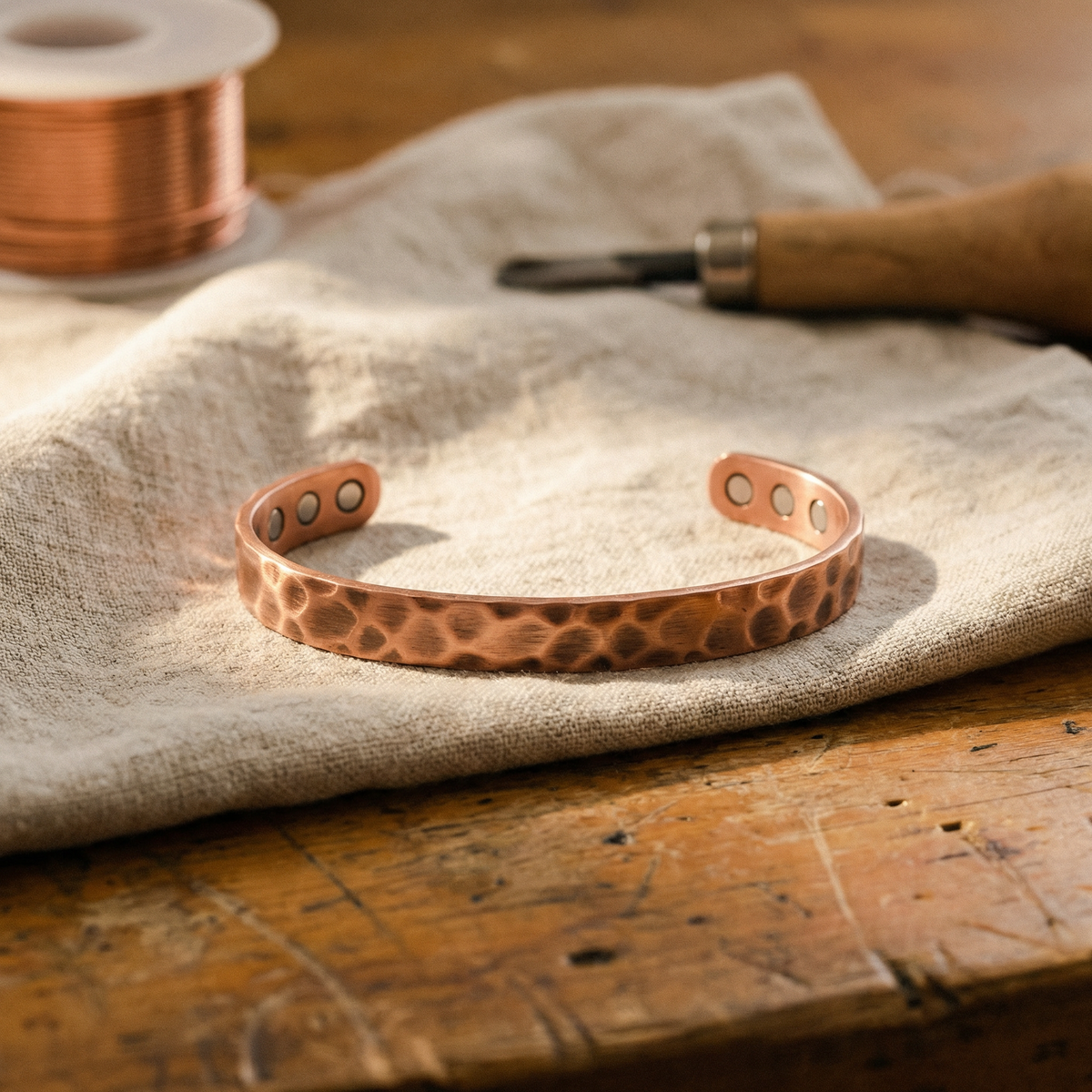 Kupferarmband Furrow