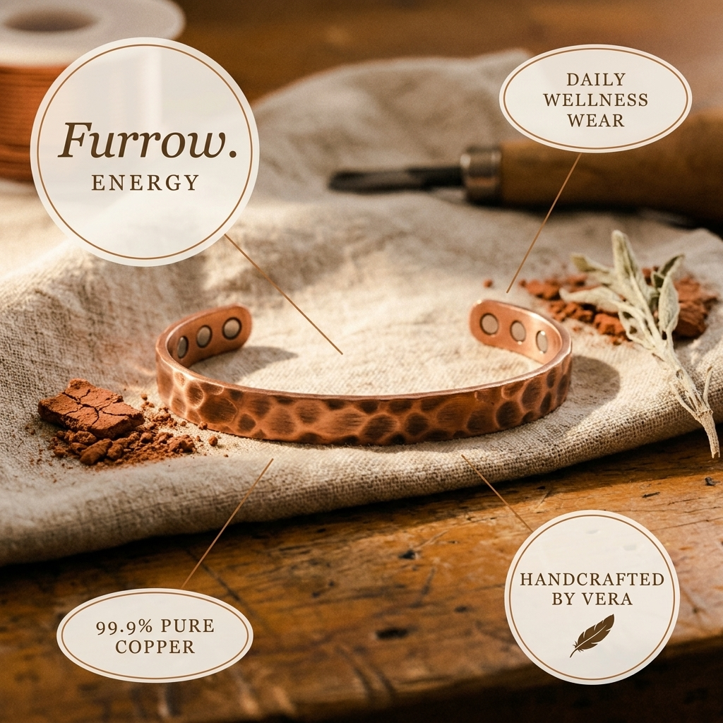 Kupferarmband Furrow