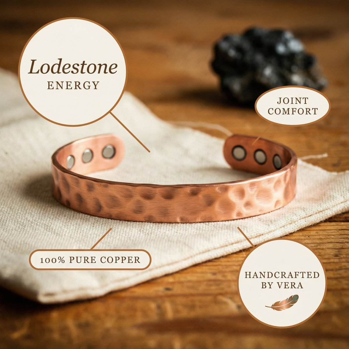 Kupferarmband Lodestone