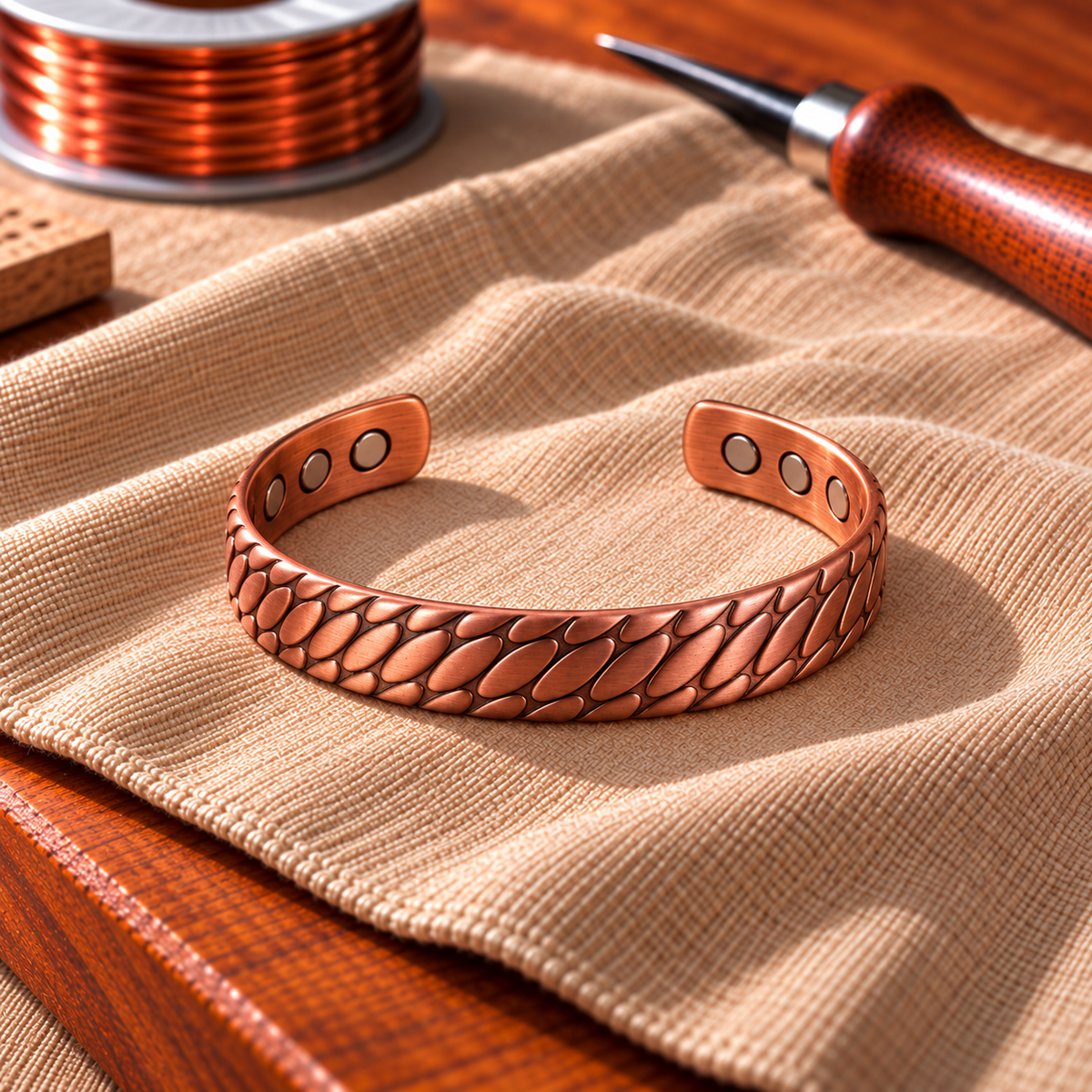 Kupferarmband mit Magneteinlage Schlange