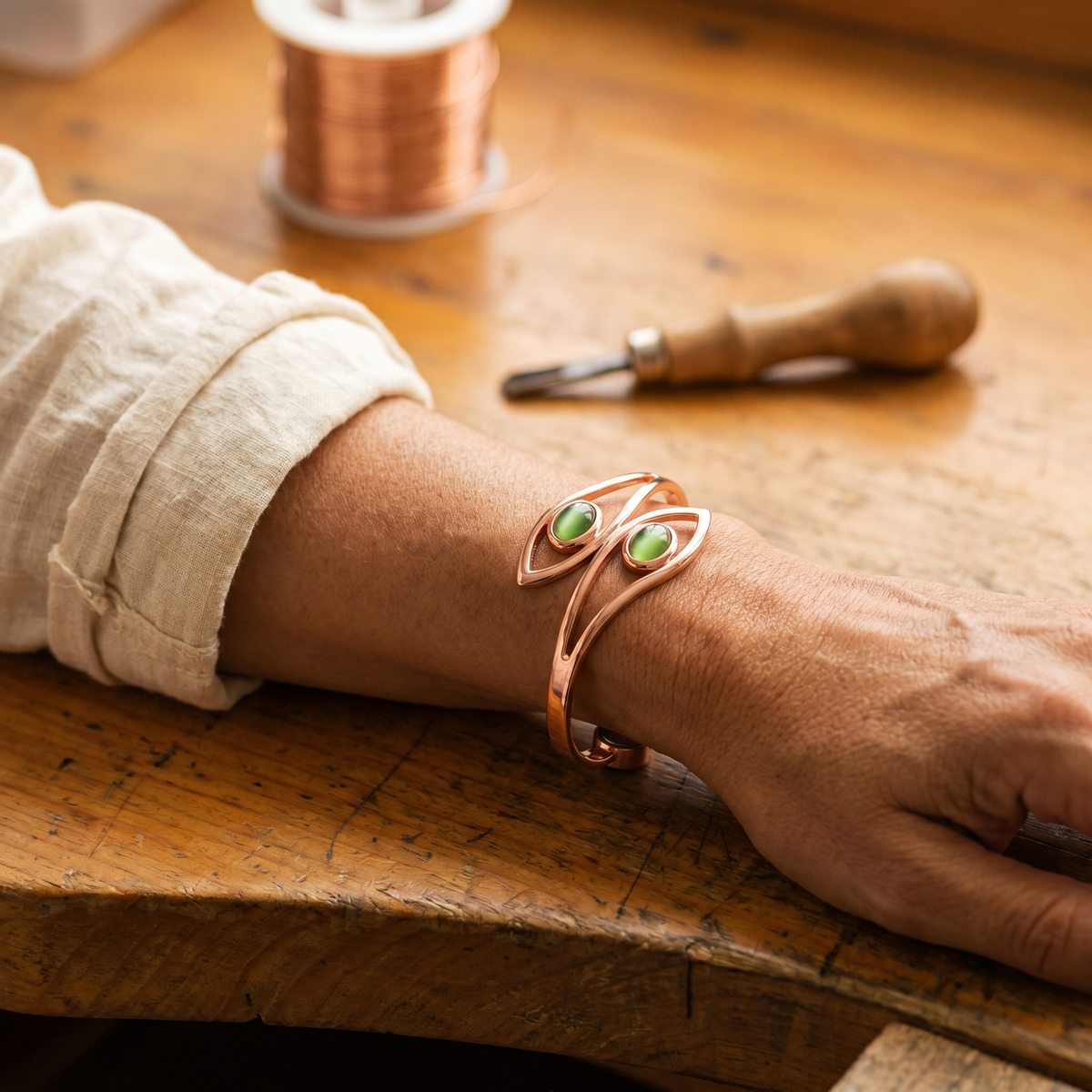 Kupferarmband Opal
