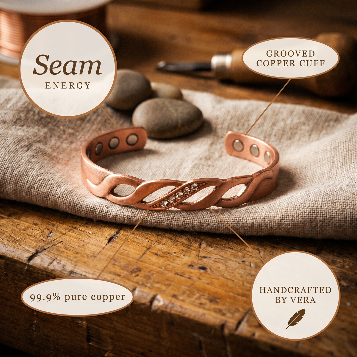 Kupferarmband Seam