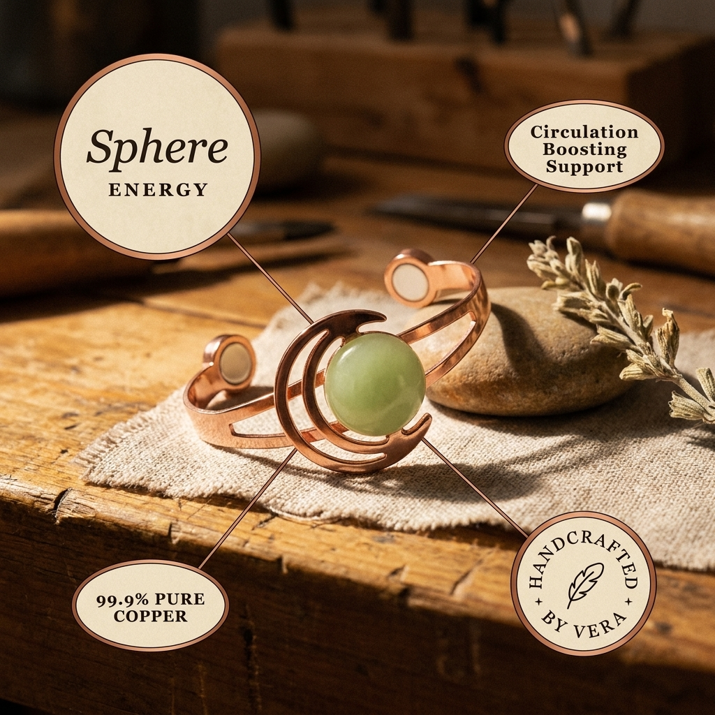Kupferarmband Sphere Grün